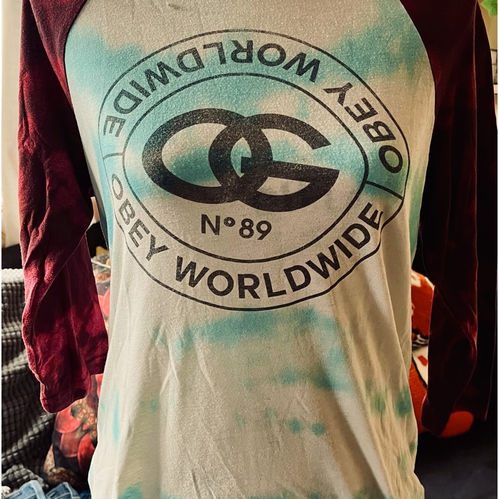 Reworked Obey Baseball T Sz L
